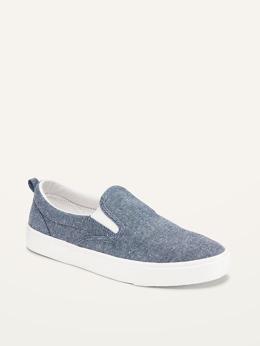 Old Navy Canvas Slip-On Sneakers for Girls. 1
