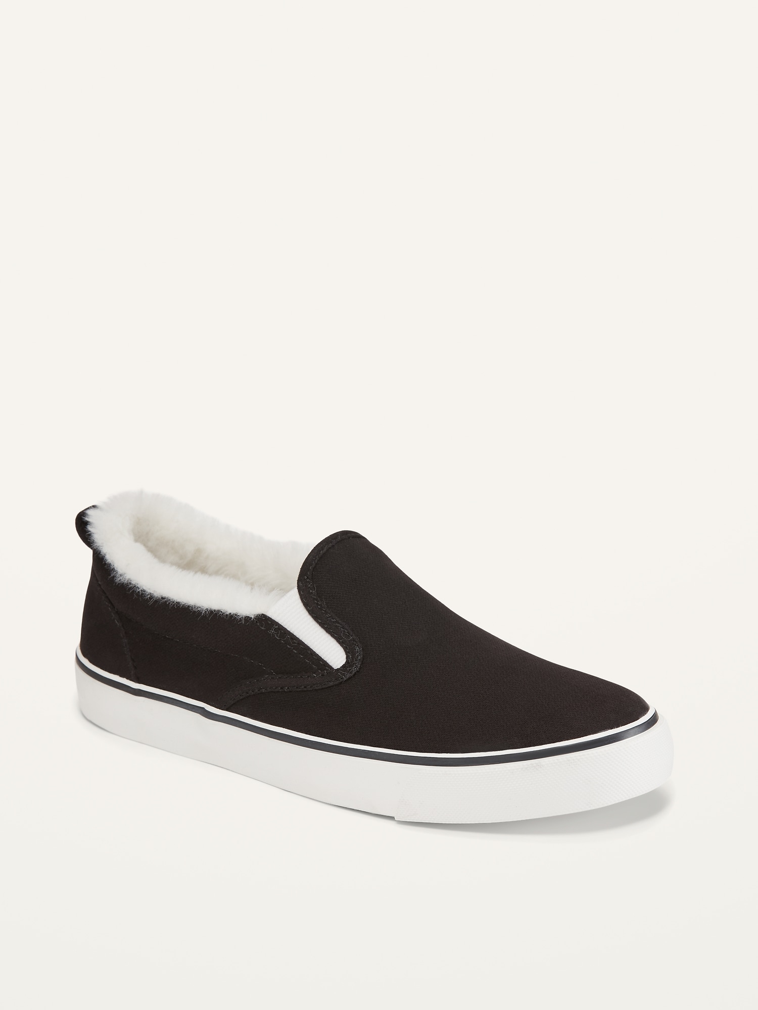 Sherpa-Lined Canvas Slip-On Sneakers for Girls | Old Navy