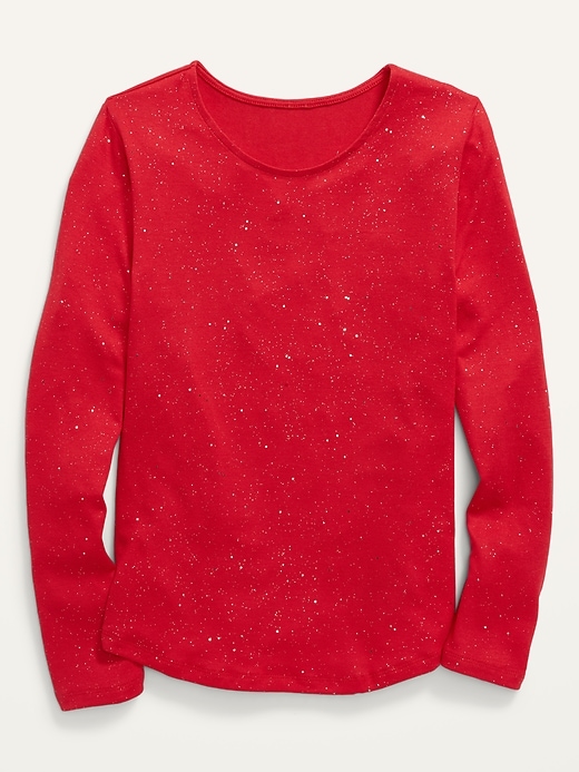 Old Navy Long-Sleeve Speckled Thermal T-Shirt for Girls. 1