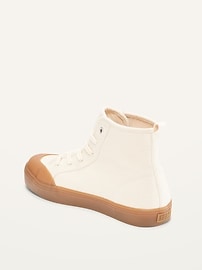 View large product image 3 of 3. Gender-Neutral Rubber-Toed Canvas High-Top Sneakers for Kids