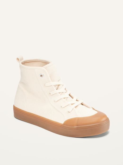 Old Navy Gender-Neutral Rubber-Toed Canvas High-Top Sneakers for Kids. 1