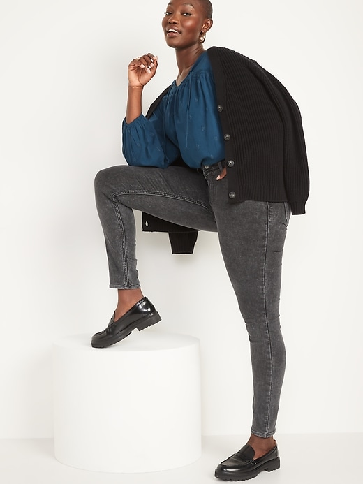 Image number 3 showing, High-Waisted Built-In Warm Rockstar Super Skinny Jeans for Women