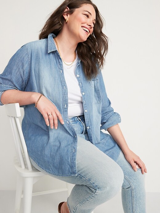 Image number 5 showing, Classic Jean Shirt for Women