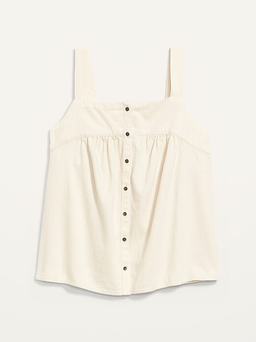 Image number 3 showing, Sleeveless Button-Front Twill Swing Top