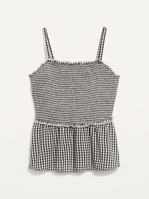 Image number 3 showing, Sleeveless Smocked-Bodice Gingham Top for Women