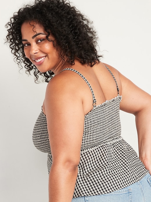Image number 6 showing, Sleeveless Smocked-Bodice Gingham Top for Women