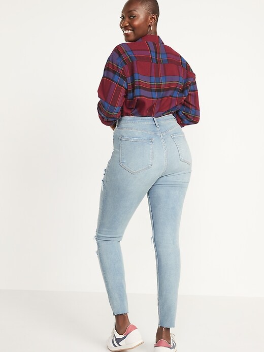 Image number 2 showing, Extra High-Waisted Rockstar 360° Stretch Super Skinny Ripped Jeans for Women