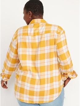 Plaid Shirt - Yellow/plaid - Ladies