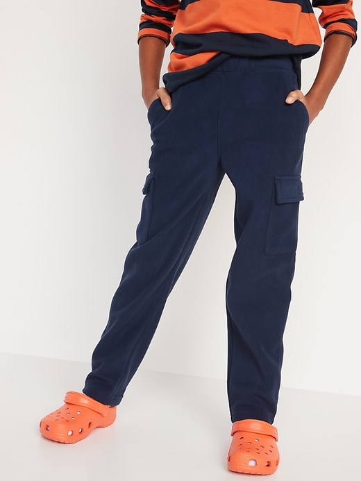 View large product image 1 of 3. Cozy Micro Fleece Cargo Tapered Sweatpants For Boys
