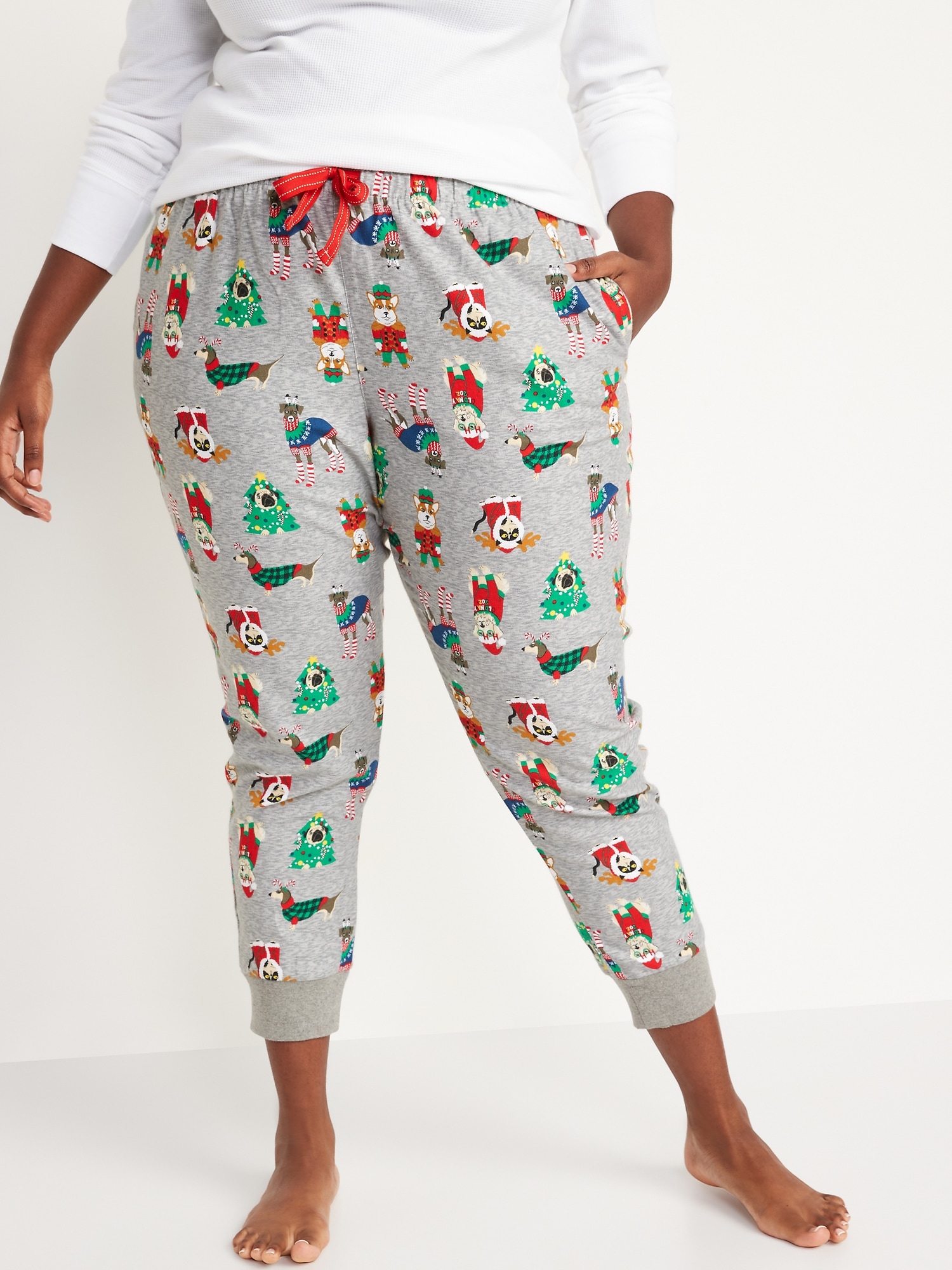 patterned flannel jogger pajama pants for women