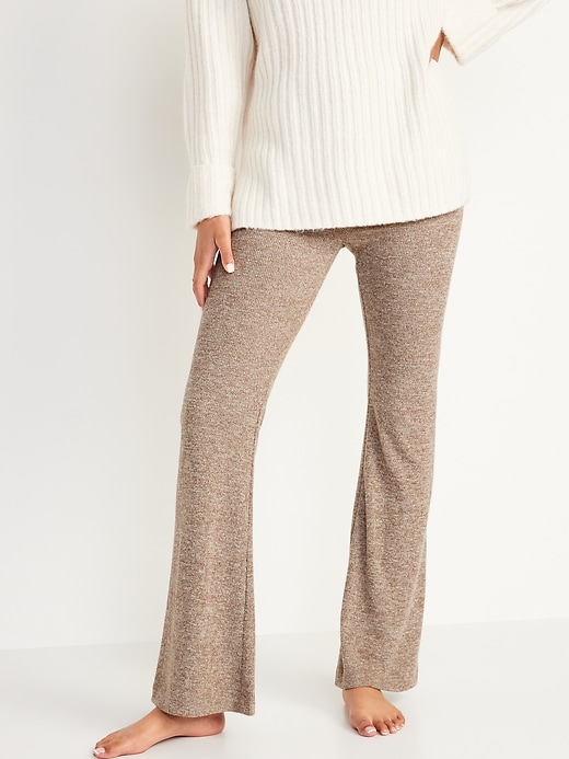 Image number 5 showing, High-Waisted Rib-Knit Flare Leggings For Women
