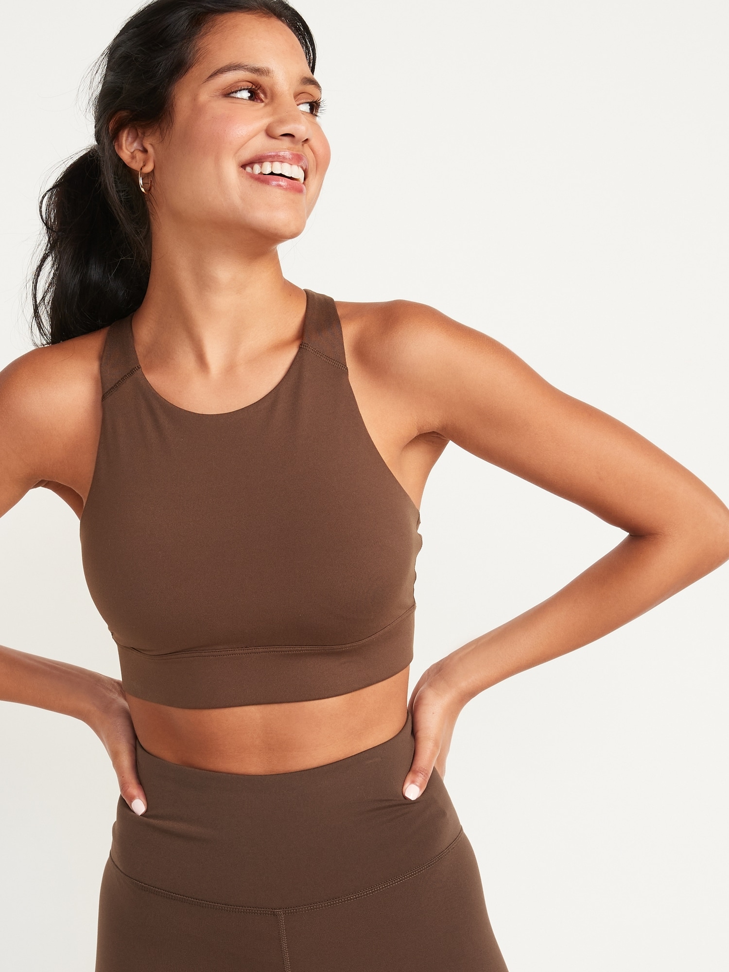 MediumSupport Strappy Longline Sports Bra for Women XSXXL Old Navy