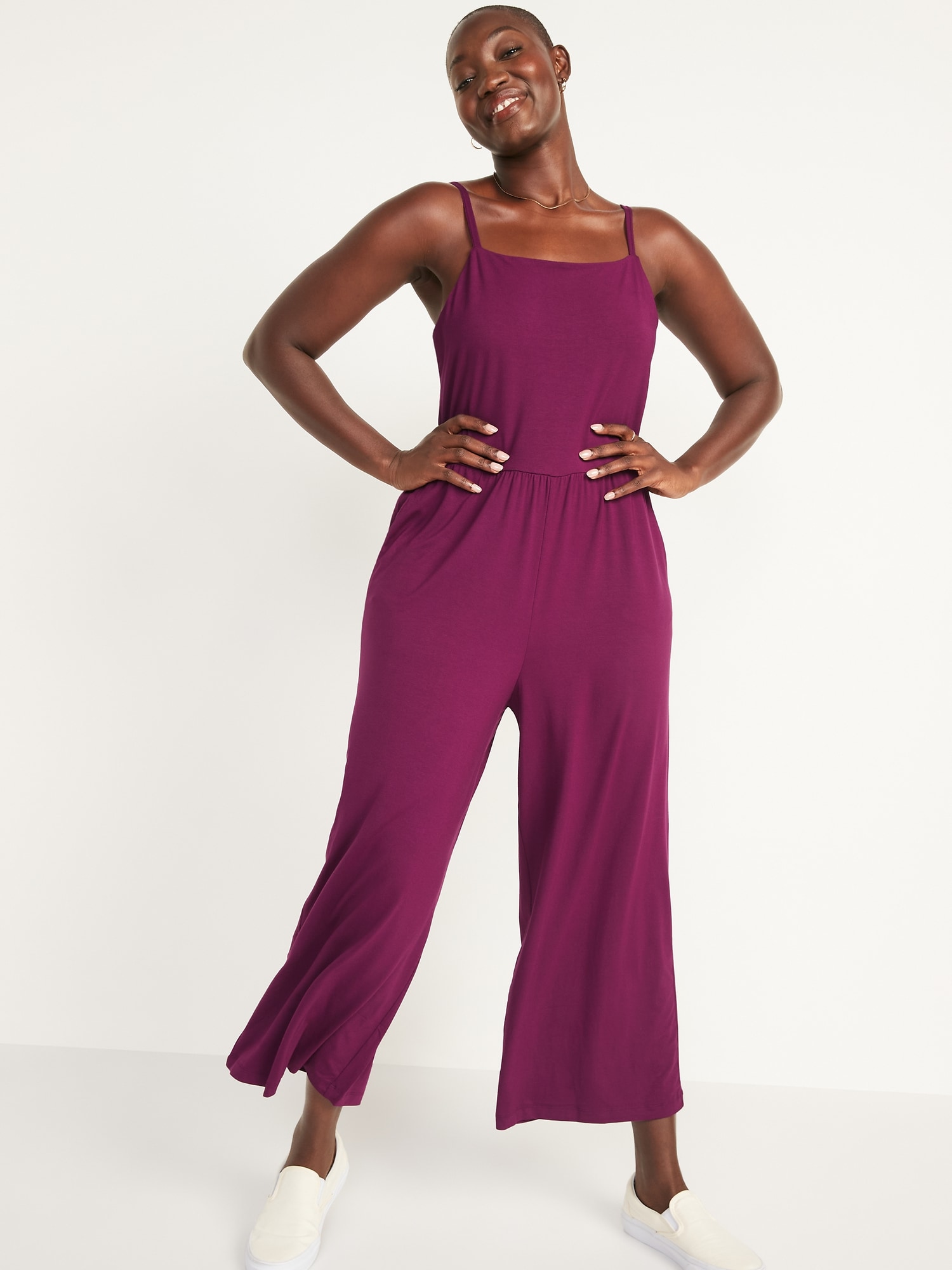 Sleeveless Cropped Cami Jumpsuit for Women