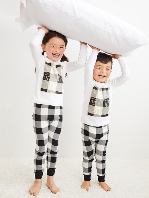 View large product image 1 of 4. Unisex Matching Print Snug-Fit Pajama Set for Toddler & Baby