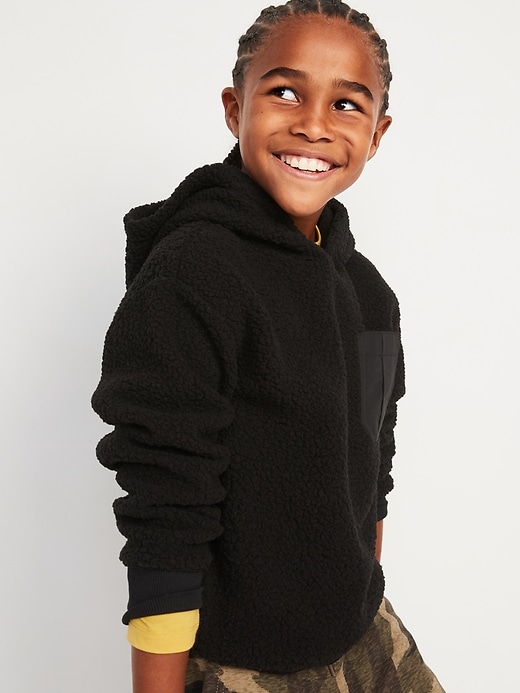 View large product image 1 of 3. Oversized Sherpa Pullover Hoodie For Boys