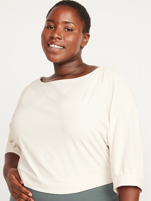 Image number 7 showing, Breathe ON Cropped Elbow-Sleeve Performance Top for Women