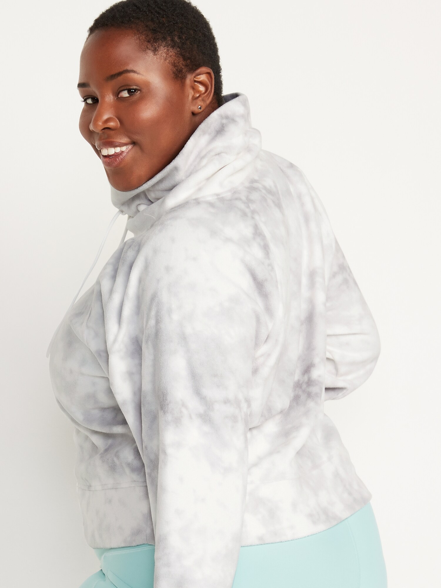 Funnel-Neck Cropped Microfleece Sweatshirt for Women | Old Navy