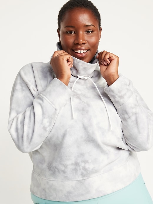 Funnel-Neck Cropped Microfleece Sweatshirt for Women | Old Navy