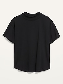Image number 1 showing, Garment-Dyed Mock-Neck Easy T-Shirt
