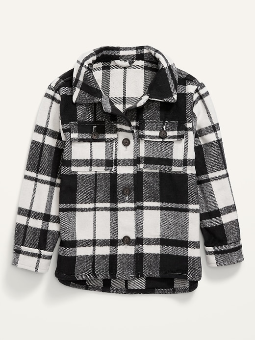 Plaid Textured Shacket for Girls