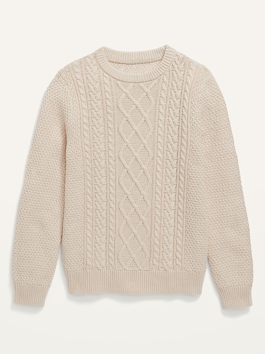 View large product image 1 of 1. Cable-Knit Crew-Neck Sweater for Boys