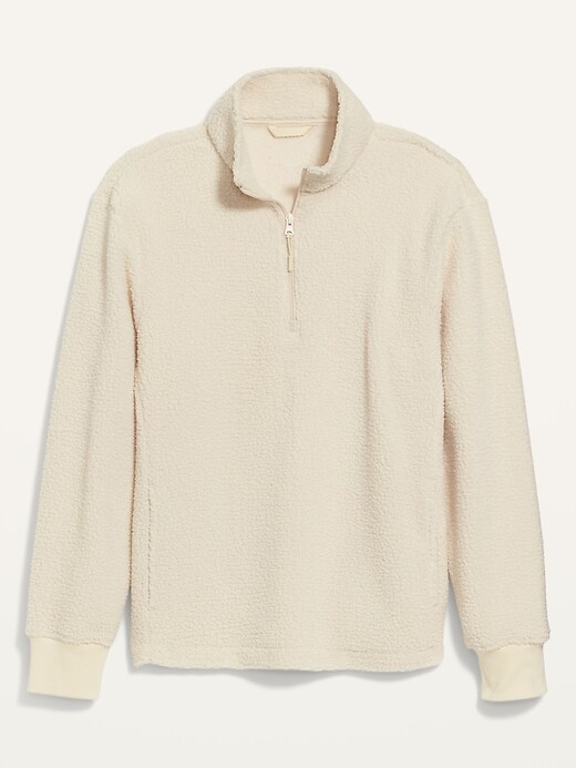 Cozy Sherpa QuarterZip Sweatshirt for Men Old Navy
