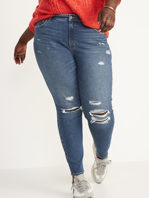 Image number 7 showing, High-Waisted Rockstar Super Skinny Ripped Jeans for Women