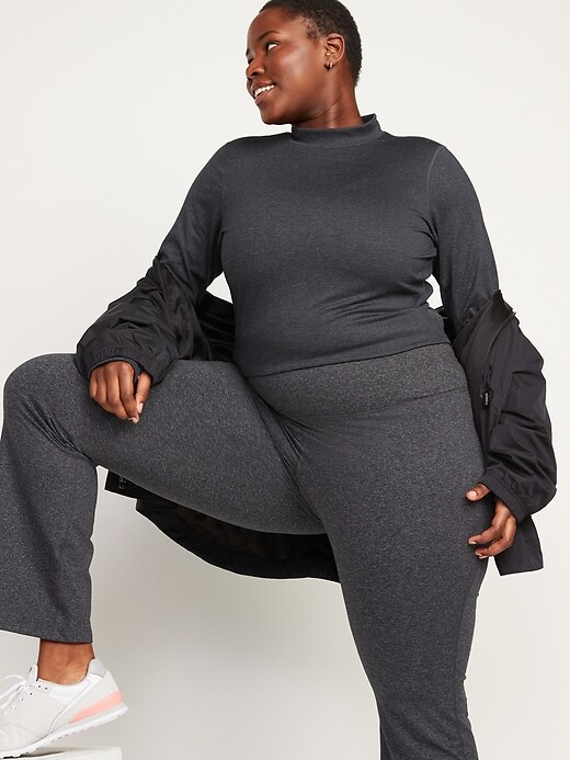 Image number 3 showing, CozeCore Long-Sleeve Cropped Rib-Paneled Top for Women