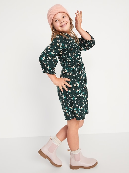 View large product image 1 of 3. Floral Smocked Long-Sleeve Dress for Girls