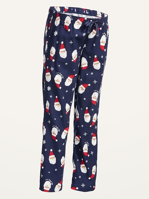 View large product image 2 of 2. Maternity Holiday Flannel Pajama Pants