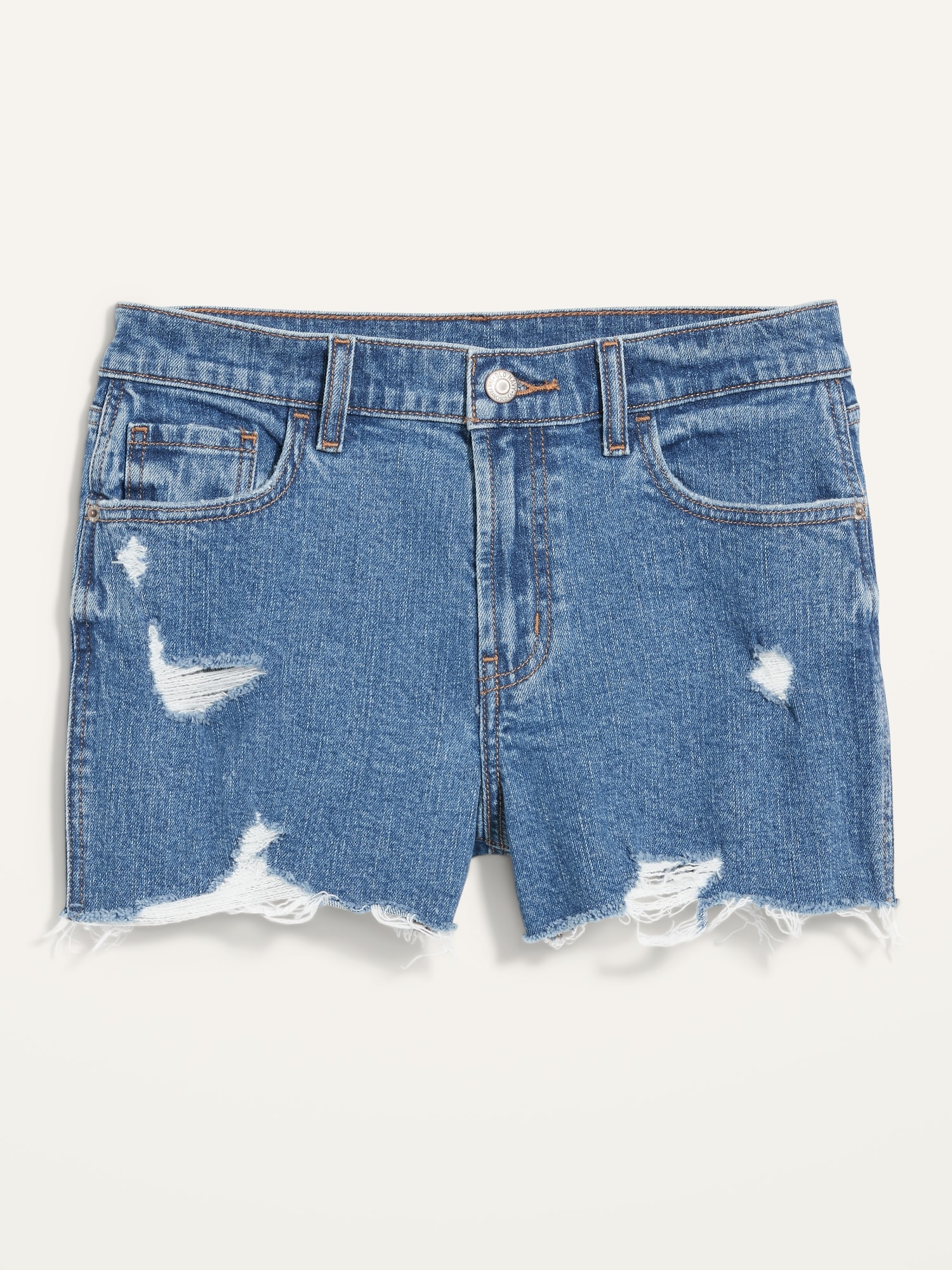 Mid-Rise Ripped Cut-Off Boyfriend Jean Shorts for Women - 3 inch inseam |  Old Navy