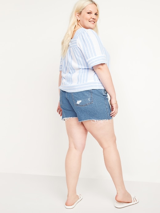 Image number 6 showing, Mid-Rise Boyfriend Distressed Cut-Off Jean Shorts for Women - 3 inch inseam