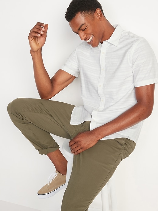 Image number 3 showing, Relaxed-Fit Cotton Dobby Short-Sleeve Shirt
