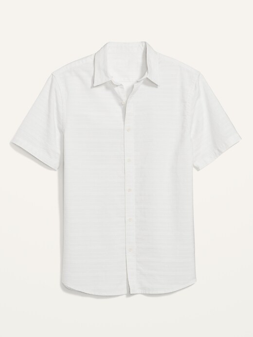 Image number 4 showing, Relaxed-Fit Cotton Dobby Short-Sleeve Shirt