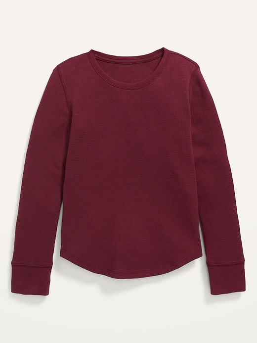 View large product image 1 of 2. Long-Sleeve Solid Thermal T-Shirt for Girls