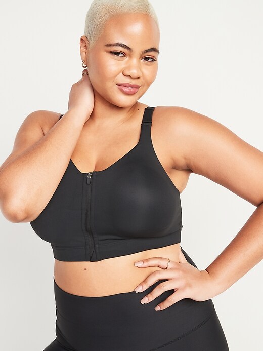 Old Navy High-Support PowerSoft Zip-Front Sports Bra for Women 38DDD-48D. 1
