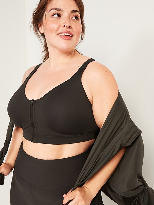 Image number 6 showing, High-Support PowerSoft Zip-Front Sports Bra 38DDD-48D