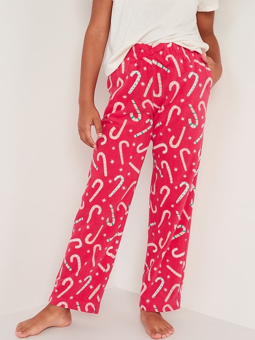 View large product image 1 of 3. Printed Micro Fleece Straight Pajama Pants for Girls