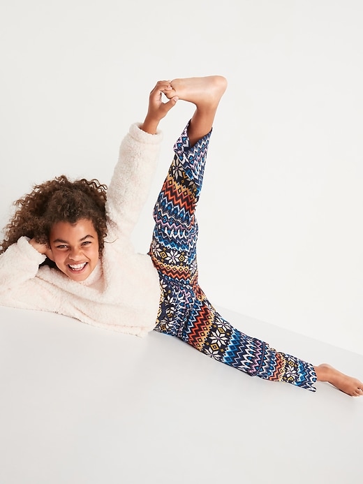 View large product image 2 of 3. Printed Micro Fleece Straight Pajama Pants for Girls