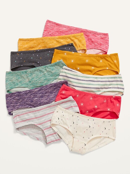 View large product image 1 of 1. Patterned Hipster Underwear 10-Pack for Girls