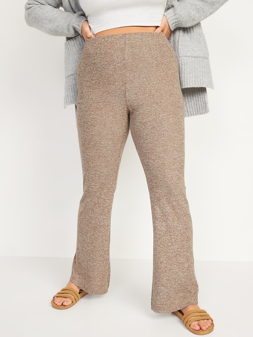 Image number 1 showing, High-Waisted Rib-Knit Flare Leggings For Women