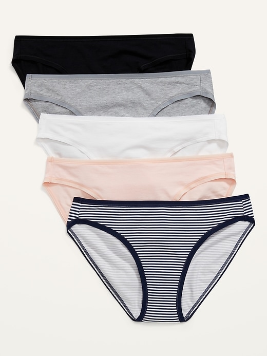 Old Navy Mid-Rise Supima® Cotton-Blend Bikini Underwear 5-Pack for Women. 5
