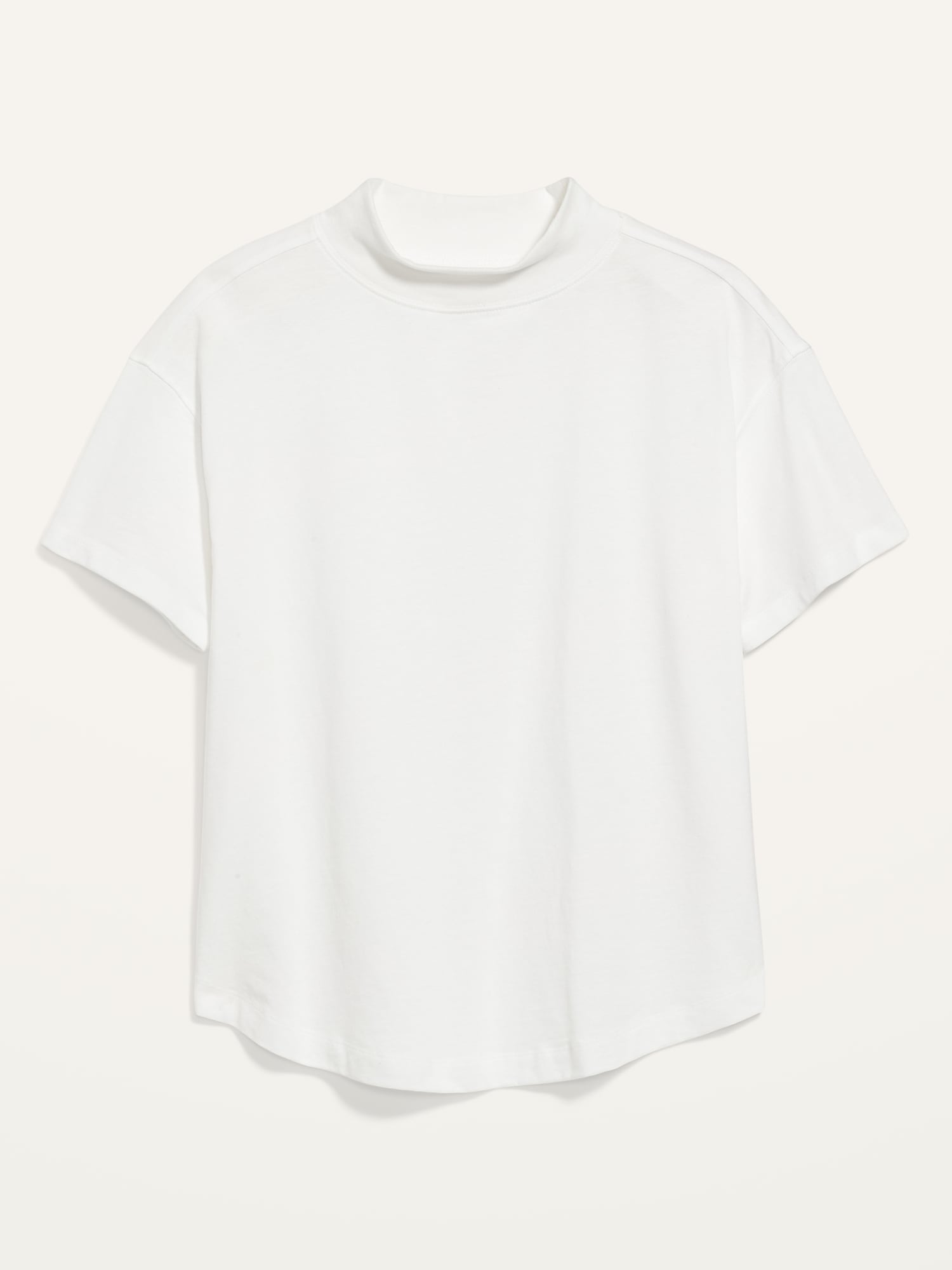 Garment-Dyed Mock-Neck Easy T-Shirt for Women | Old Navy