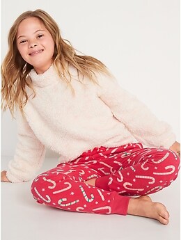 Printed Microfleece Pajama Jogger Pants for Girls