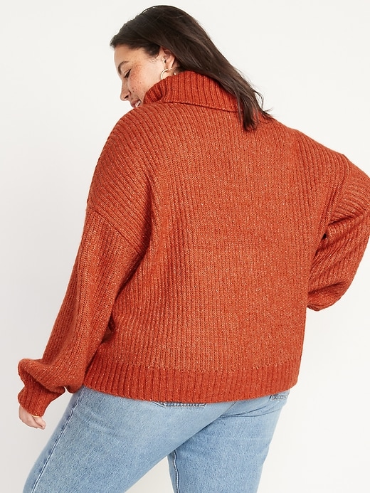 Image number 8 showing, Cozy Heathered Rib-Knit Turtleneck Sweater for Women