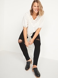 Mid-Rise Raw-Edge Rockstar Ankle Jeans 