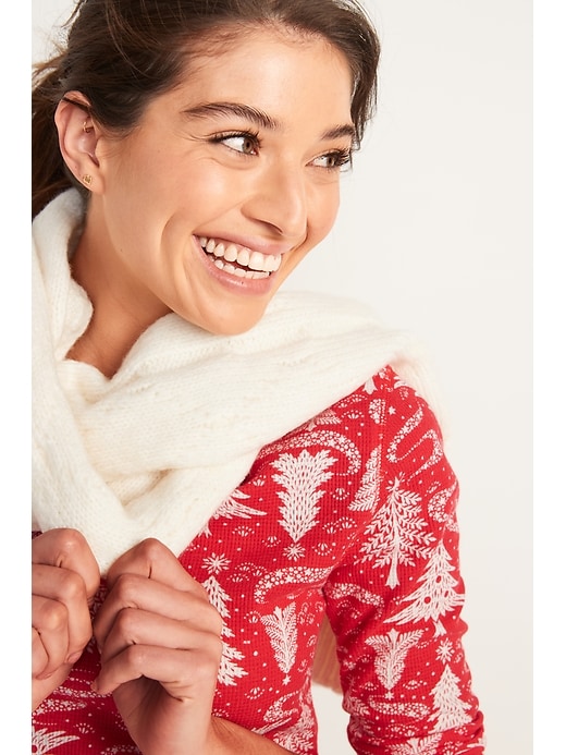 Image number 3 showing, Printed Thermal-Knit Long-Sleeve Pajama Top