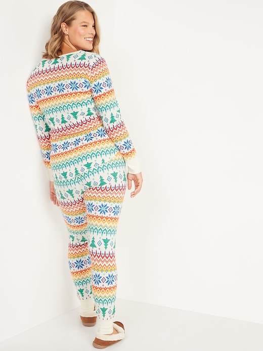 Image number 2 showing, Printed Thermal-Knit Long-Sleeve Pajama Top