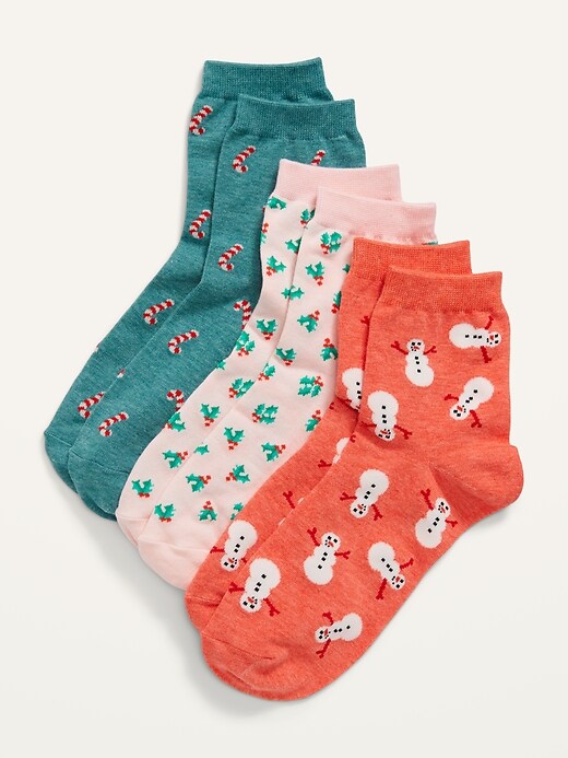 Old Navy Novelty Quarter Crew Socks 3Pack For Women