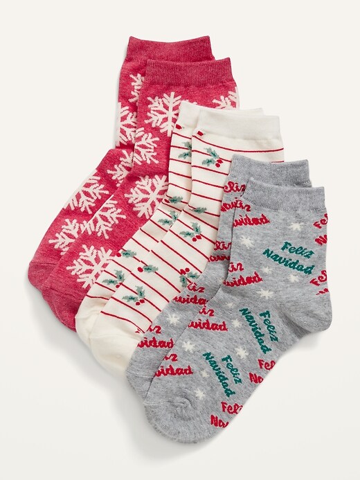 Old Navy Novelty Quarter Crew Socks 3-Pack For Women. 1